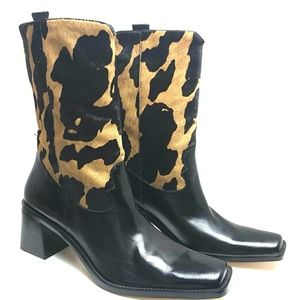 New Franco Sarto Pony Hair & Leather Mid Calf Boot